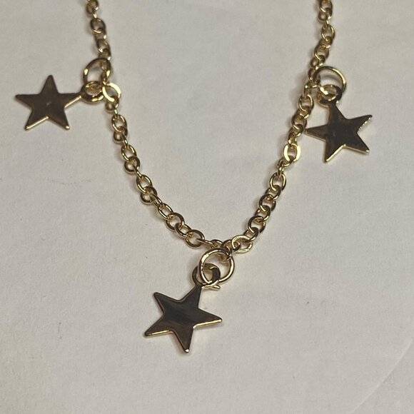 Simple Women’s Choker Chain Star Necklace Gold Tone - Picture 6 of 6